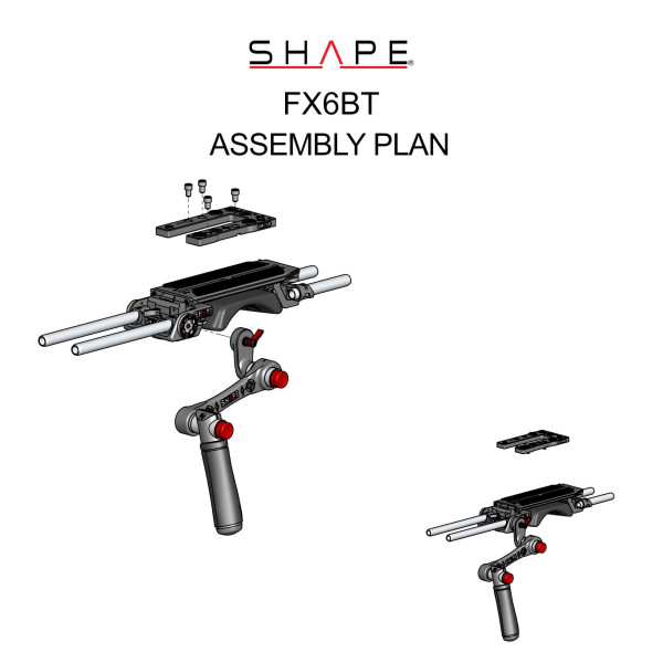 FX6BT - Sony FX6 Baseplate and Top Plate with Handle