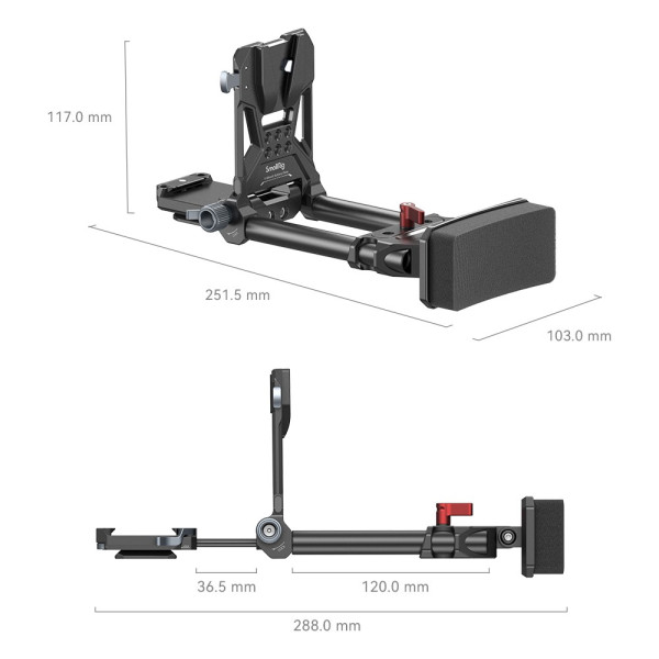 Platine batterie V-Mount avec bras de maintien pour appareil photo