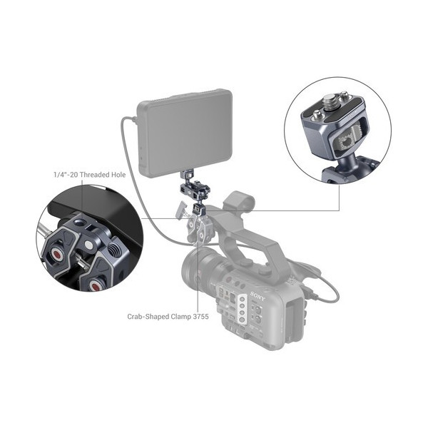 3873 - Articulating Arm with Dual Ball Heads (vis 1/4"-20)