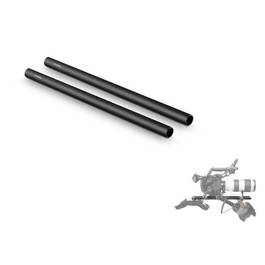 15mm Black Aluminum Alloy Rod 12"