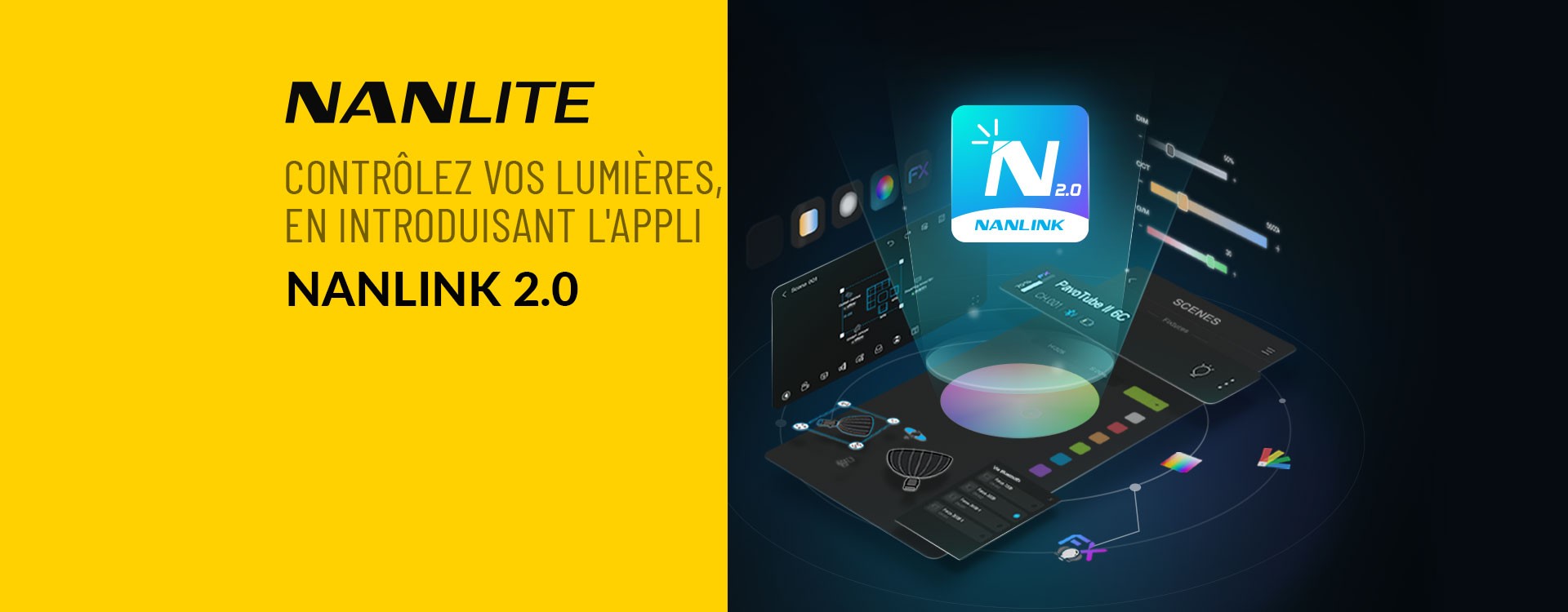 Contrôlez vos lumières, en introduisant l'appli NANLINK 2.0