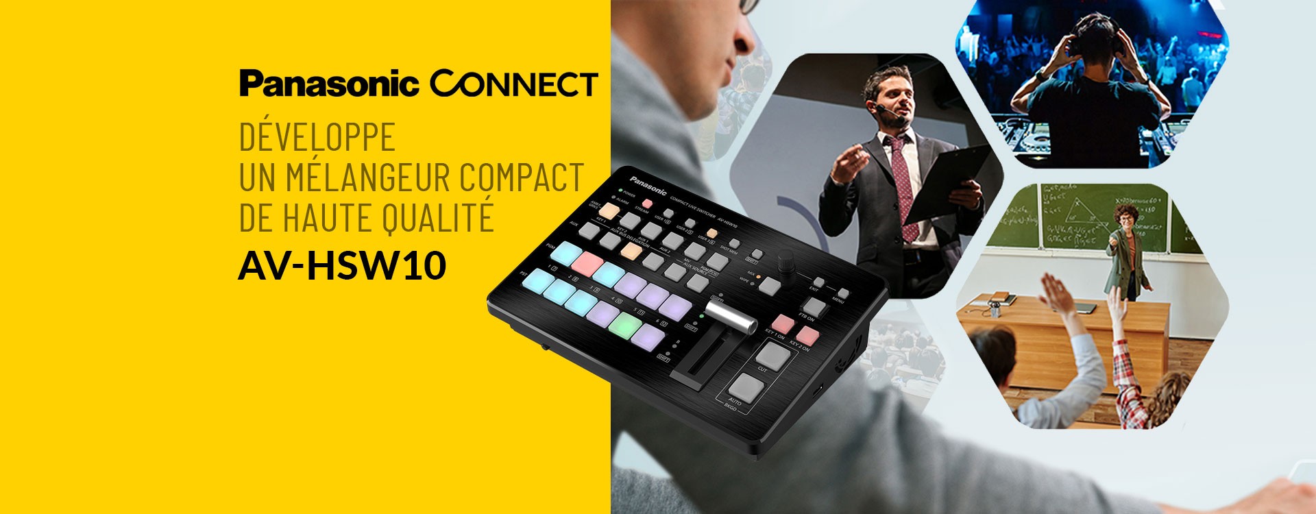 Panasonic Connect développe un mélangeur compact de haute qualité l'AV-HSW10