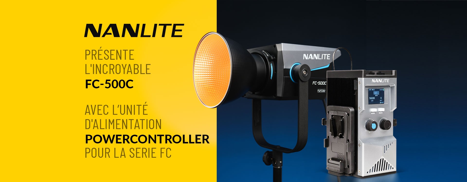 Nanlite présente l'incroyable FC-500C avec l'unité d'alimentation FC PowerController pour la série FC